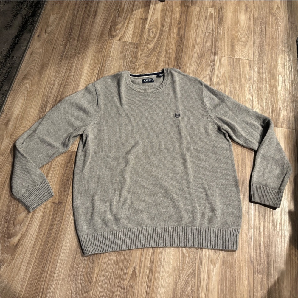 GRAY PLUS SIZE MENS SWEATER